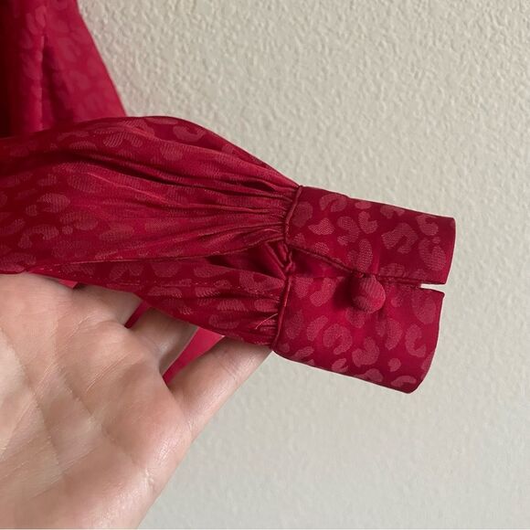 L’Academie | The Senna Bouse one arm off the shoulder animal print red lava - Picture 6 of 8